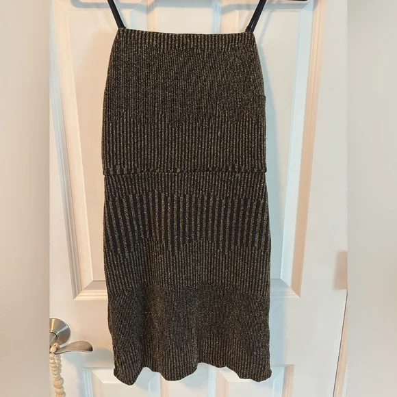 Altar'd State Black & Gold Mini Dress - Picture 2 of 8